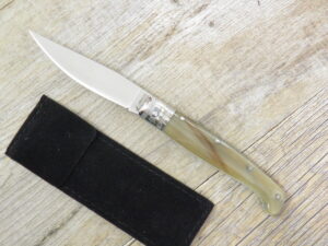 Coltello artigianale Brotzu lucido Pattada Manico in Corno Di Bue (17m)