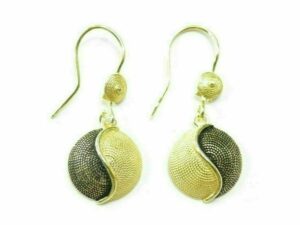 Orecchini Bottone Corbula Bicolore pendenti piccoli 4 colori a scelta
