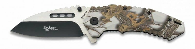 Coltello apertura assistita tattico mimetico con clip (20cm)