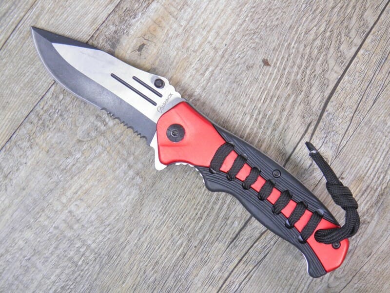 COLTELLO manico in corda intrecciata (21cm) SOPRAVVIVENZA  ALBAINOX