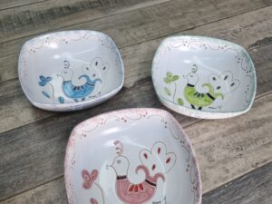 Sarda Pavoncella Square Ceramic Bowl (24x8 cm) in 3 colours of your choice