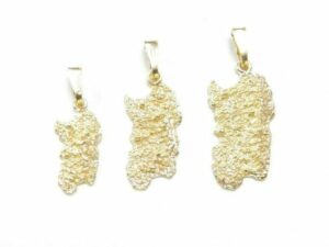 Sardinia Mountains Gold Silver Charm Pendant