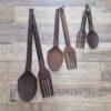 Mestolo Forchetta legno in 3 dimensioni da parete arredamento
