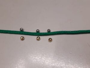 Green gold cord bracelet 17 cm
