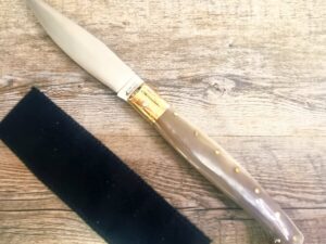 Coltello Pattada Brotzu Manico in Corno Di Bue Lucido (33cm) lama da 15 cm