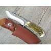Coltello lama fissa con manico i finto cervo con Fodero in CUOIO (23cm)