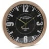 Old Station' Wooden Wall Clock With Glass Diam.50X6 Cm