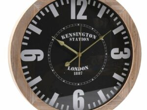 Orologio Da Parete “Old Station” In Legno Con Vetro Diam.50X6 Cm