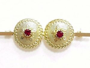 Spilla Bottone Doppio Costume Sardo Granata