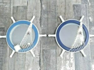Sea Line Large Wooden Helm Mirror (45cm)