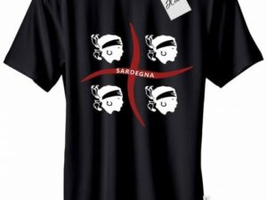 CAMISETA SARDINIA banderas 4 moros negro UNISEX