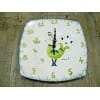 Ceramica Sarda Pavoncella Verde Orologio Da Parete Quadrato in 3 dimensioni