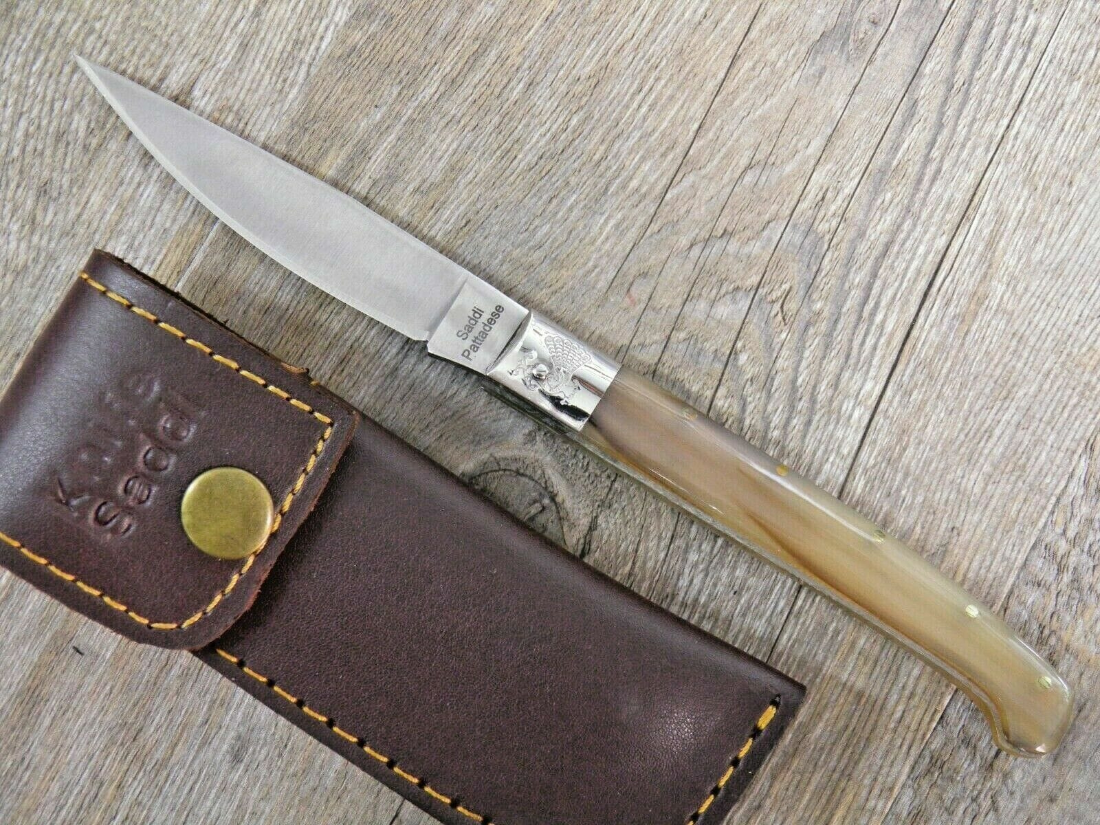 Coltello Pattada Manico in Corno Di Muflone grezzo (21cm)