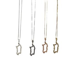 Collana Pendente sagoma Isola Sardegna Bottoni Sardi Filu&Trama in 4 colori