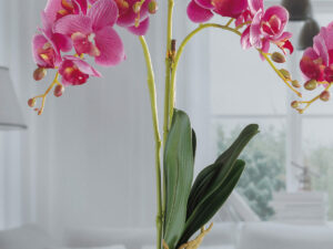 PIANTINA h 54 CM orchidea IN VASO PIANTA ARTIFICIALE 2 colori