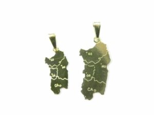 Gold-plated silver charm pendant Sardinia With Smooth Provinces