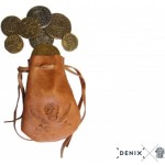 Borsa Pirata  In Pelle Con Monete  (12Cm)