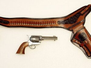leather belt with colt peacemaker pistol US CIVIL 1886 silver
