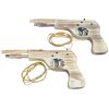 2 pistolas elásticas de madera de 25 cm con 6 bandas elásticas