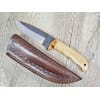 Craft knife olive wood handle LEATHER sheath (23,5cm)