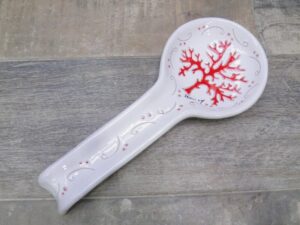 Sardinian Ceramic Coral in 2 colours Engraved Ladle Rest