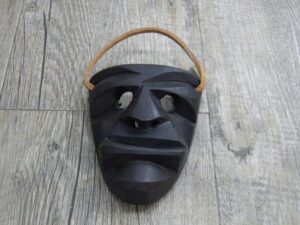Wooden mamuthones wall mask SMALL 9 X 9 CM wide