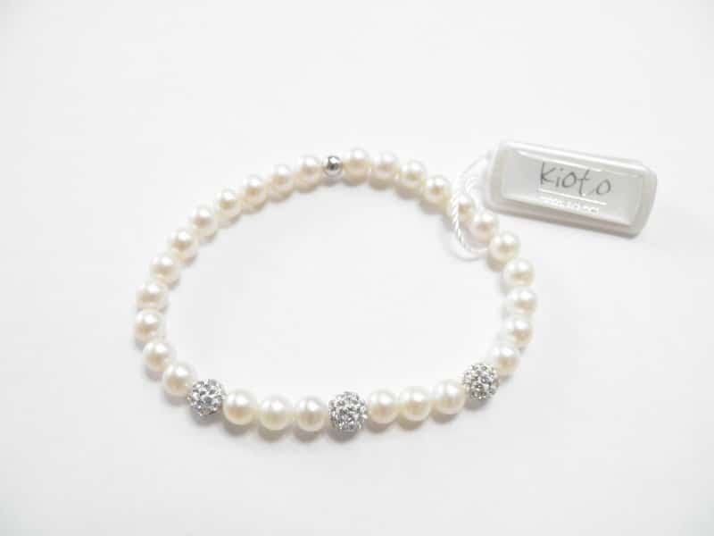 Kioto Elastico pearl bracelet with swarovski