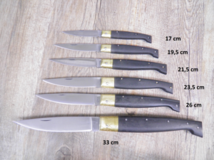 Coltello Original Pattada lama dolce Manico in Resina Nera in 6 dimensioni