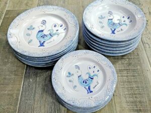 Servizio di piatti 6 persone 18 pz in Ceramica Sarda Pavoncella