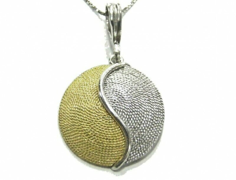 S-L1600-101.Jpg Silver Two-Tone Corbula Pendant In 4 Colour Variations - Lady M Sardinia