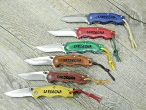 Coltello serramanico blocco lama in Legno (14cm)