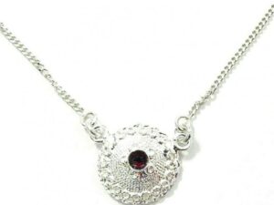 Collana Girocollo Corbula Sarda in Argento con granata Piccolo