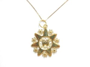 Sardinian Filigree Saddle Pendant Necklace Large