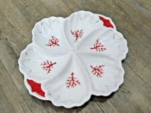 Antipastiera a conchiglia centrotavola corallo (34 X 4,5 cm) in 2 colori