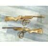 lote de 2 rifles elásticos de madera para duelo (65 cm)