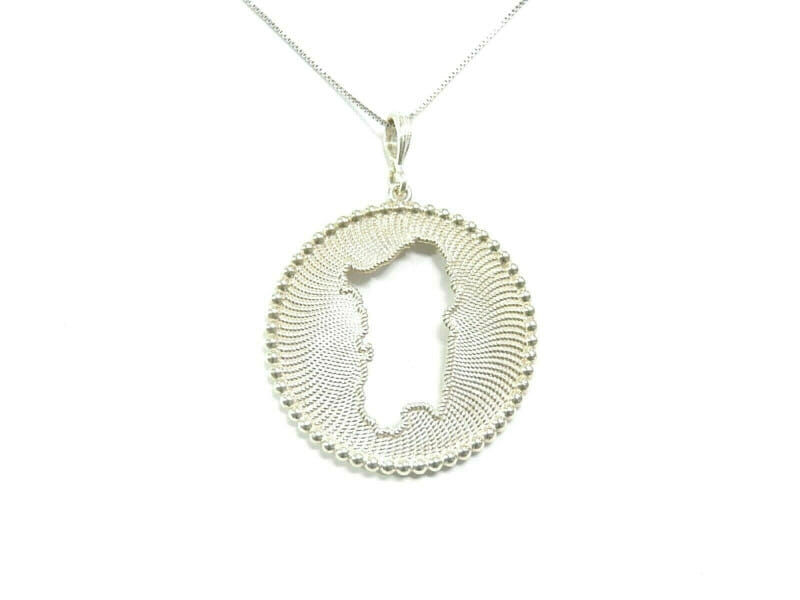 Collana Pendente Isola Sardegna Corbula argento Grande in 3 colori