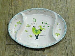 Antipastiera oval 3 sevizzi Pavoncella (27 X 20 cm) in 3 colours