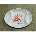 Antipastiera Ovale 3 Sevizzi Corallo (27 X 20 Cm)