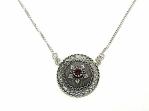 Collana Girocollo Corbula Sarda in Argento con granata Grande