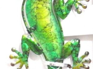 Metal and Glass Wall Gecko (30x14 CM)