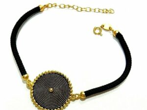 Bracciale cordino con Corbula Sarda Dorato Brunito
