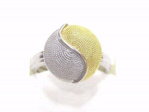 ANELLO Fede Sarda Bottone Bicolore Filigrana argento