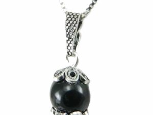 Pendant with Su Coccu chain in filu&trama burnished silver