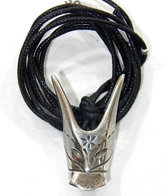 Collana Pendente Maschera Merdules Argento