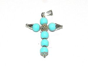 Ciondolo Croce In Turchese Argento 925%°