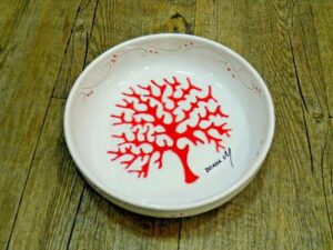 Sardinian Ceramic Coral Low Milk Bowl (19 cm)