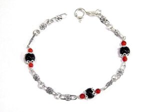 Silver bracelet with coral Su Coccu Kokos Sabegia Filu&Trama