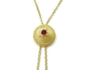 COLLANA pendente BOTTONE SARDO pietra GRANATA FILIGRANA  grande