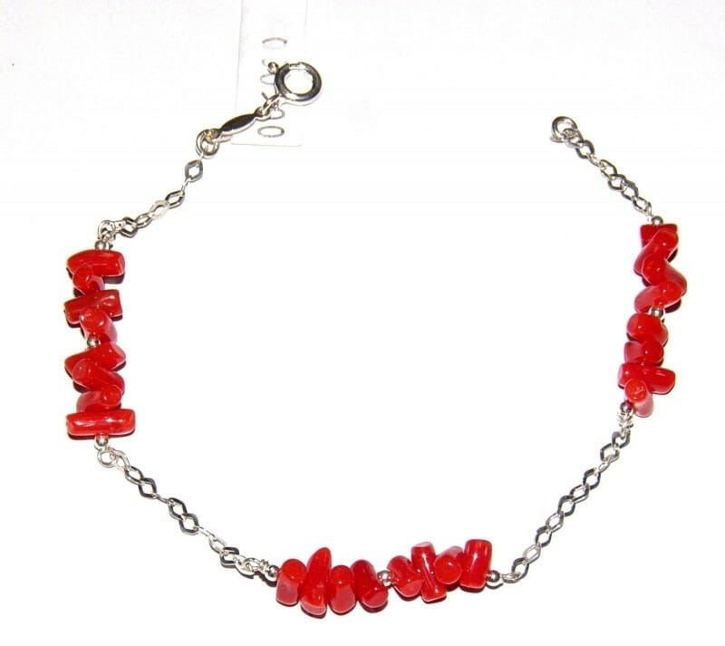 Bracciale Corallo Caucciù argento 925%°°