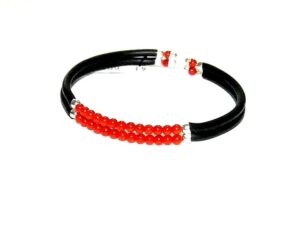 Bracciale Corallo Caucciù argento 925%°°